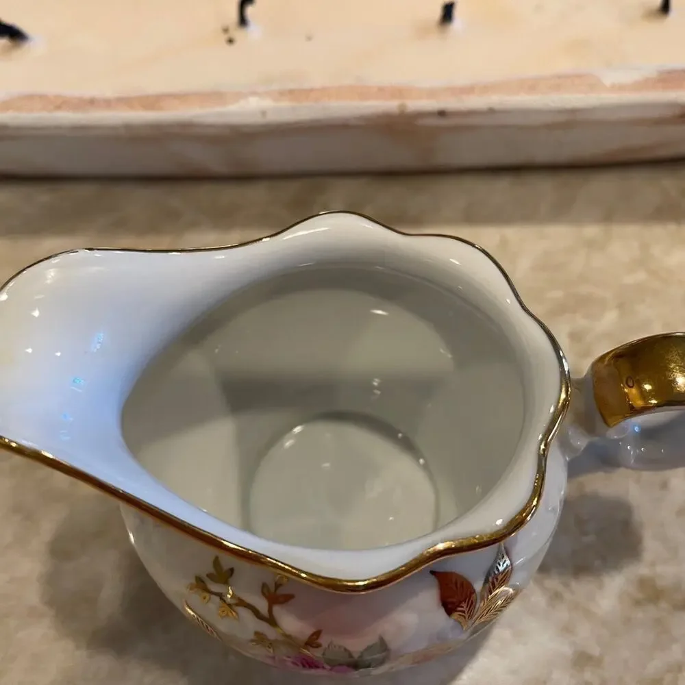 Schumann Arzberg Germany “Sunset Rose” golden crown Creamer vintage porcelain